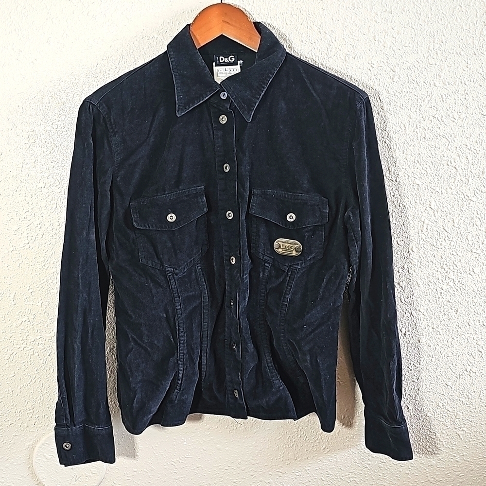 Dolce & Gabbana Courdoy Button-Down Shirt.